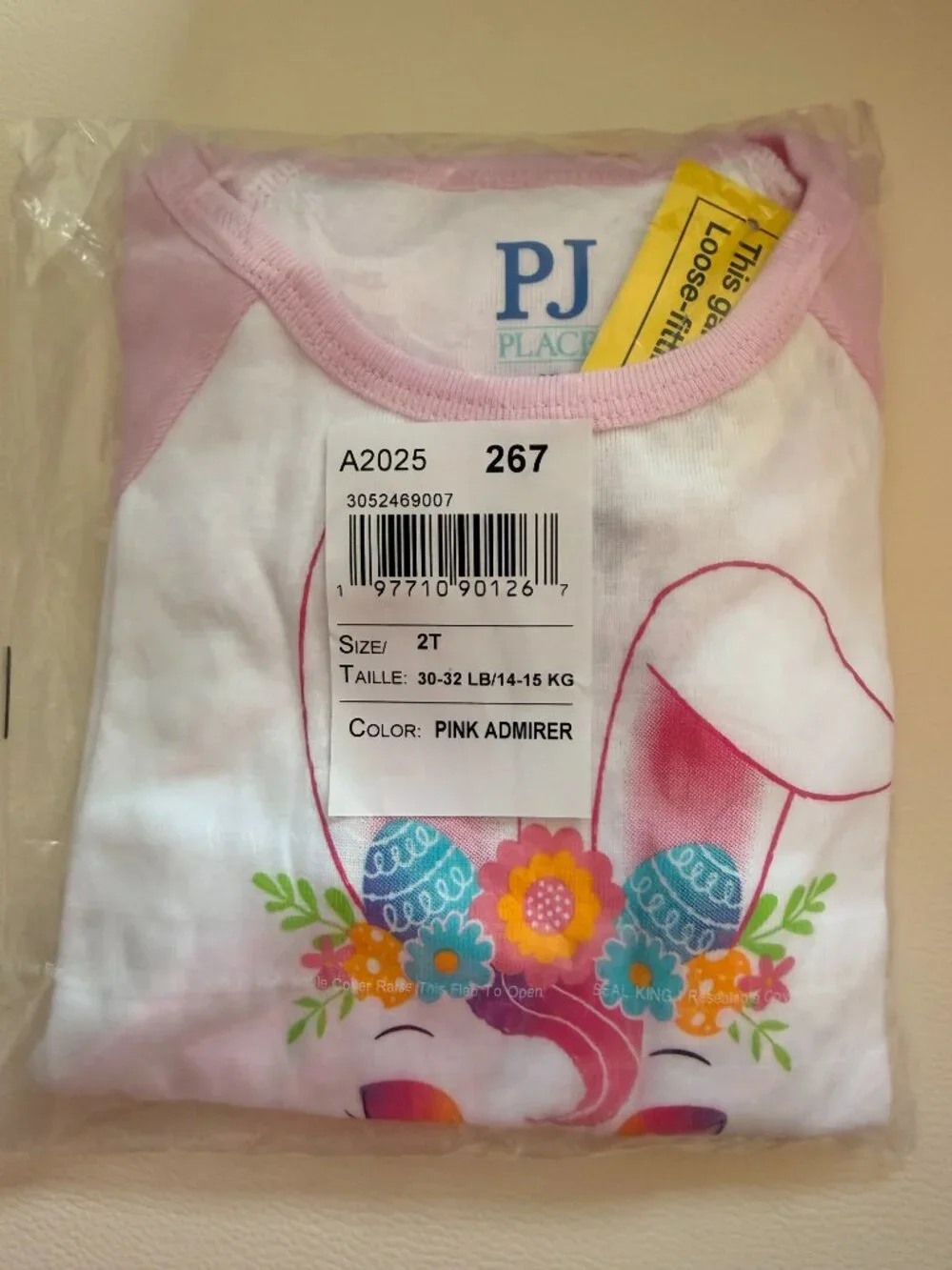 NWT ✨ Toddler Girls Easter Bunny Snug Fit Cotton Pajamas - Size: 2T